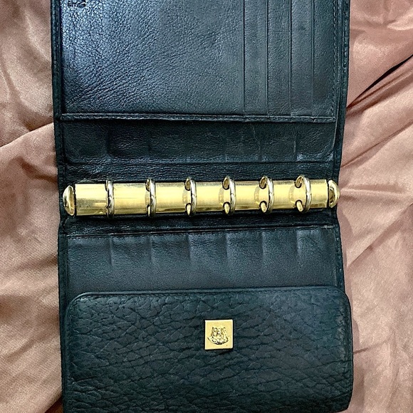 Vintage Pre-owned Gianni Versace Medusa Tri-fold black leather wallet/planner - Picture 1 of 16
